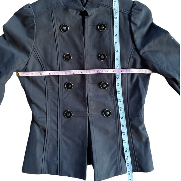 Mango Womens Size Small Double Breasted Military Jacket Blazer Black - Picture 3 of 6